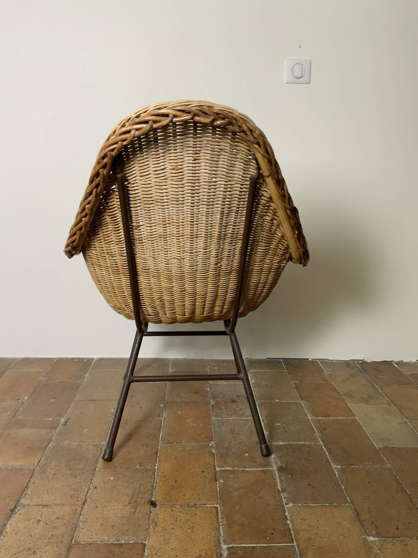 Mid-century wicker armchair