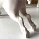 5 White Porcelain Glazed Horses of Happiness Figurines Statuettes