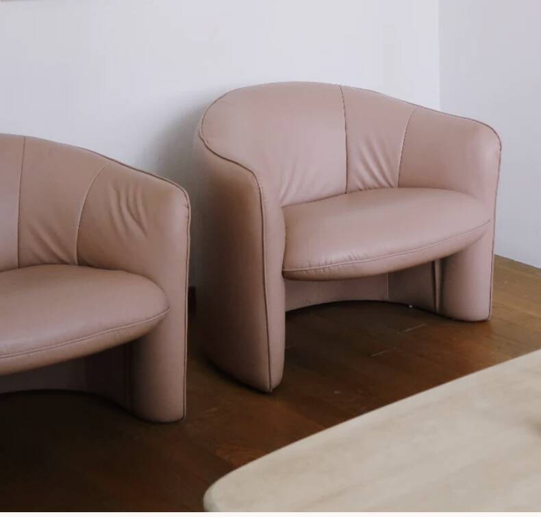 Pink leatherette armchair