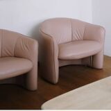 Pink leatherette armchair