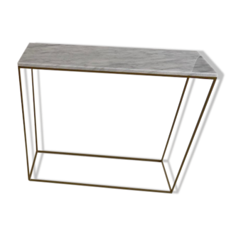 White Ibiza marble console L100 x P30 x H85