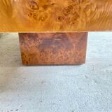 Coffee table elm magnifying glass Roche Bobois vintage 70s