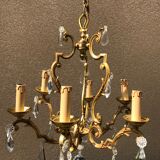 Bronze cage chandelier with tassels ,6 lamps