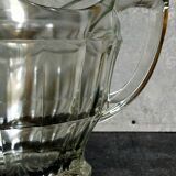 Art deco table pitcher in moulded glass 1940
