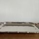 Silver-plated faux bamboo tray USA 1970 Hollywood Regency