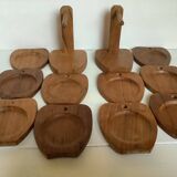 Ten Scandinavian teak wood coasters