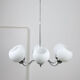 Lustre italien en chrome et opalin du milieu du siècle