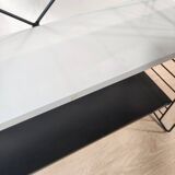 Mid century free standing rack with metal shelves by A. Dekker for Tomado