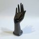 Vintage 1970s black porcelain soliflore ring holder/vase