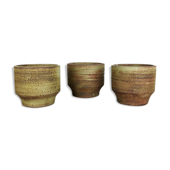 Set of 3 ceramic studio pottery vases by Piet Knepper for Mobach Netherlands 1970