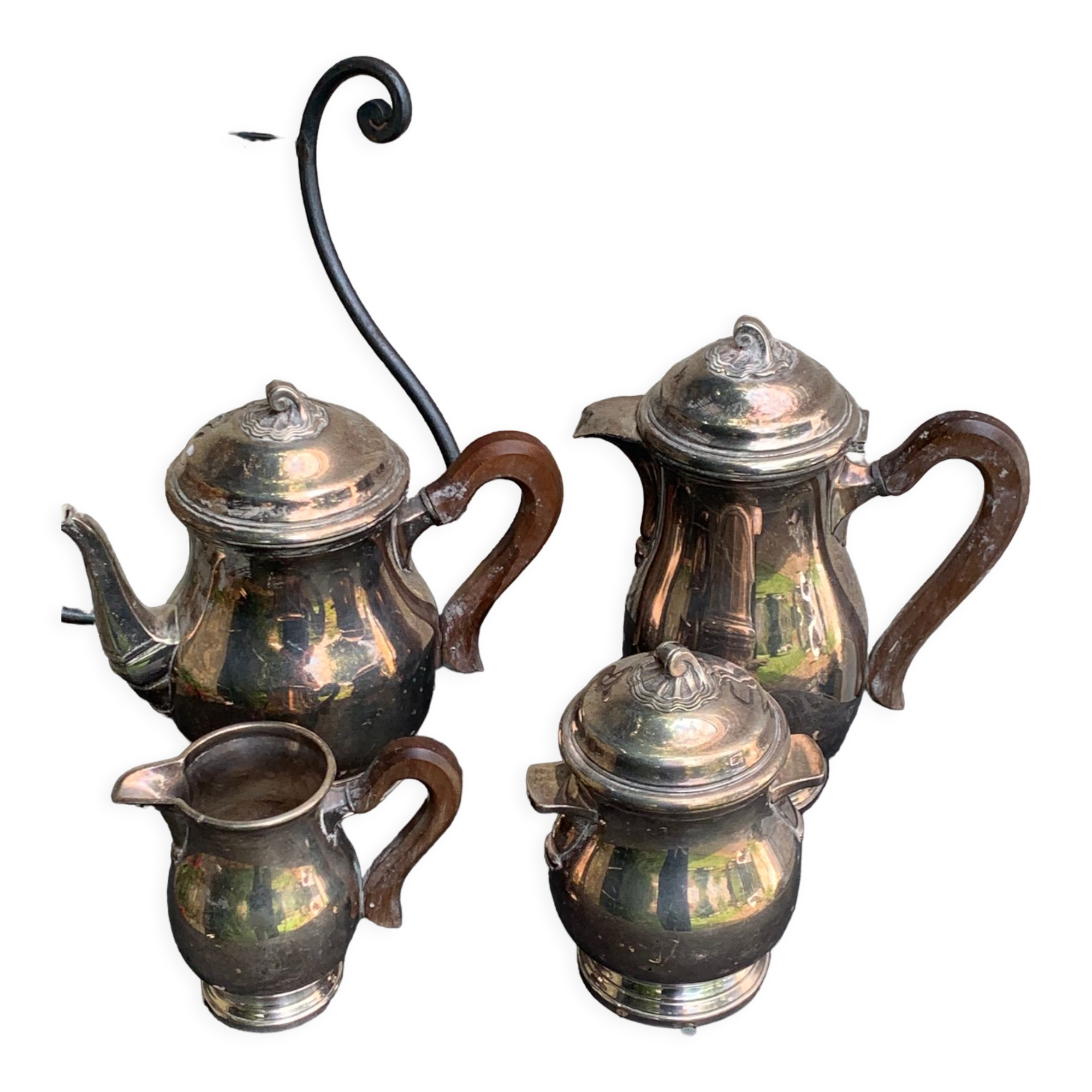 Coffee set in silver metal Orbrille hallmark