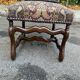 Vintage Louis XIII chair in solid wood and ecru fabric