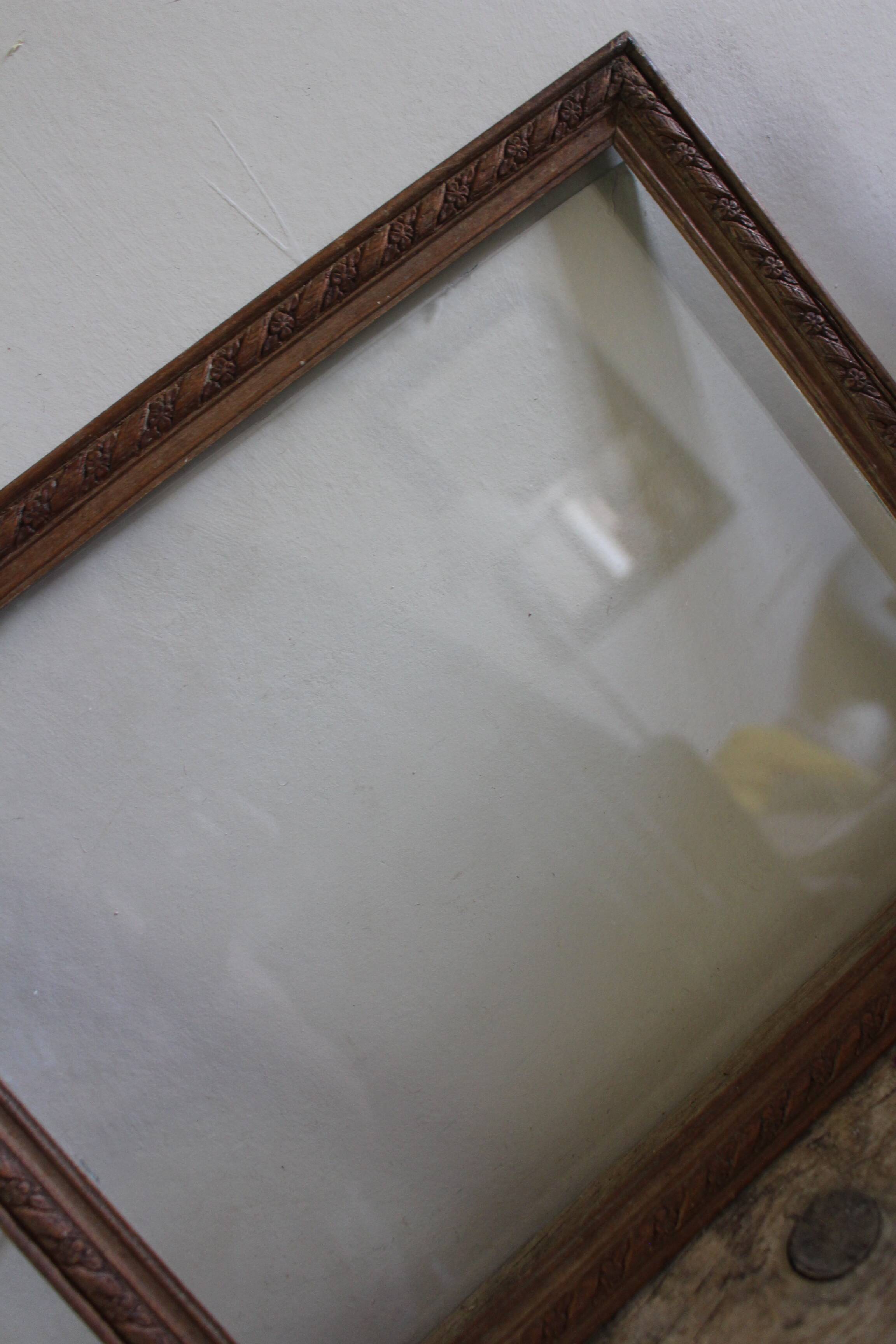 Wood frame old window small flowers framing