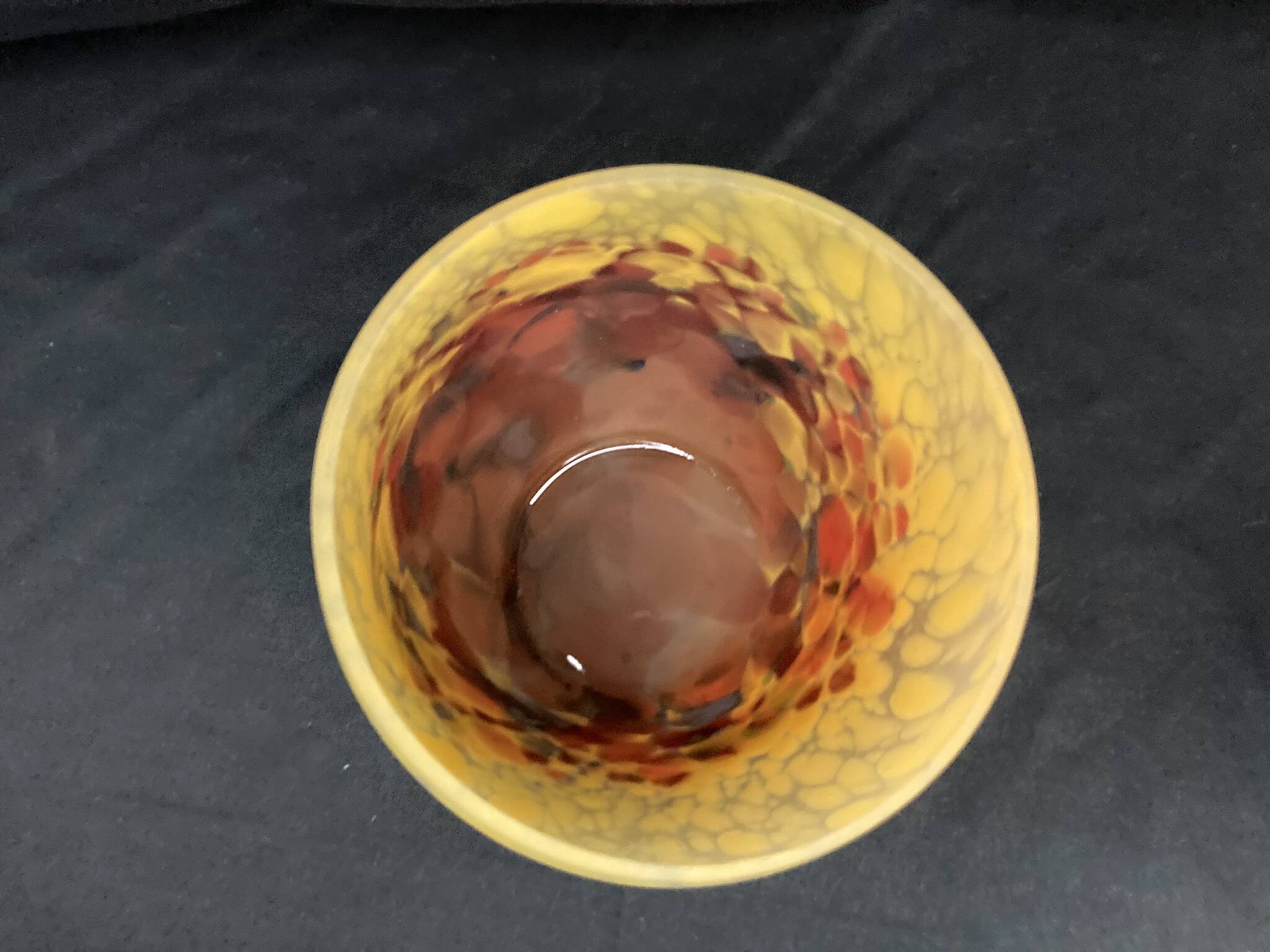 Art déco, vase en verre marmoréen muller frères vers 1930