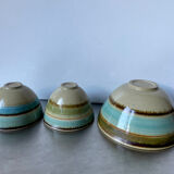 Lot of 3 scandinavian midcentury bowls in stoneware