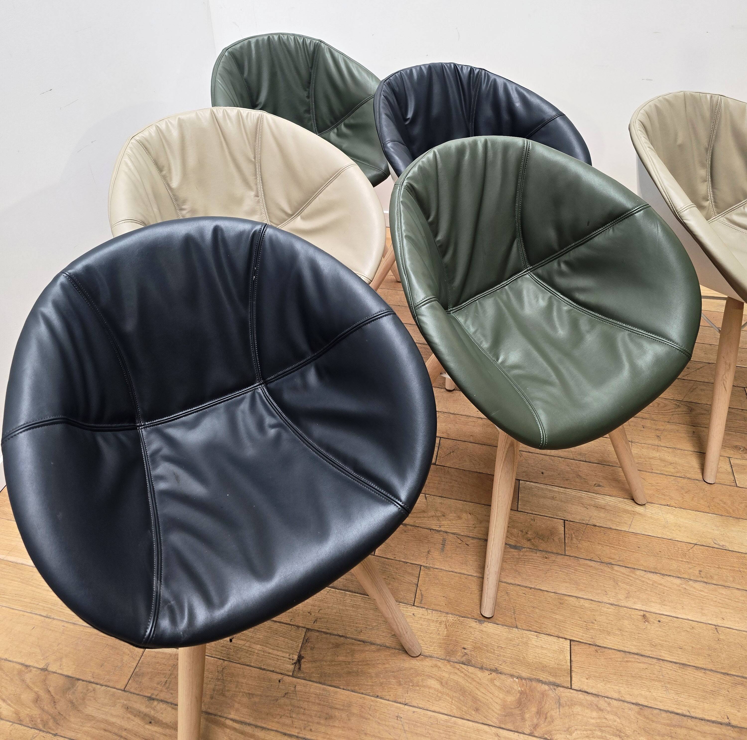 Suite de 6 fauteuils Gliss Wood 904, Pedrali