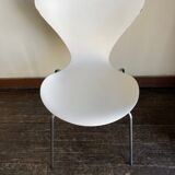 Set of 4 chairs series 7 Jacobsen Fritz hansen 1969 Denmark white