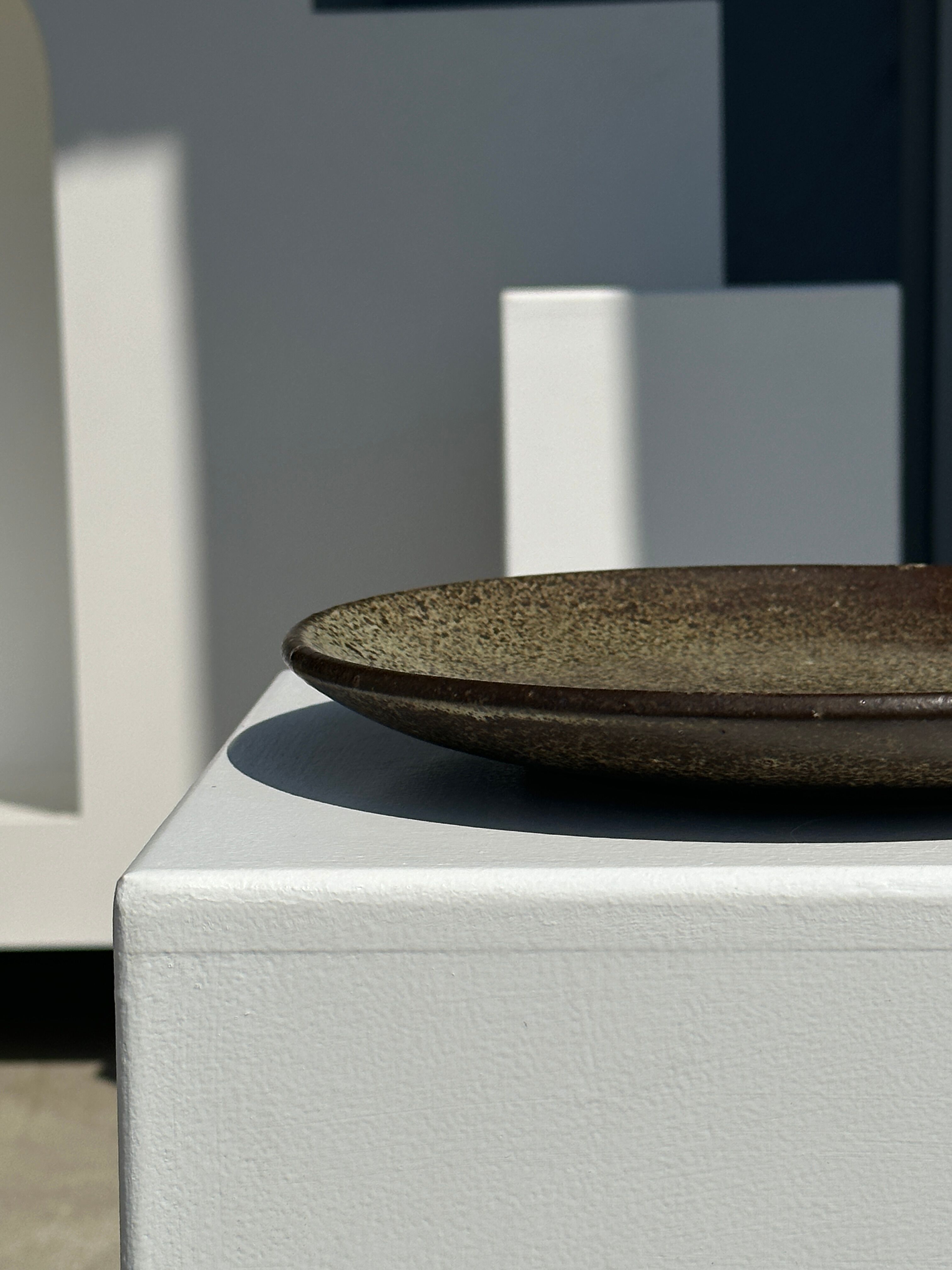 Indonesian green ceramic dish D:26.5