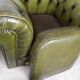 Paire de fauteuils Chesterfield cuir vert
