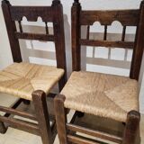 Pair of rustic chairs from the 19th century.