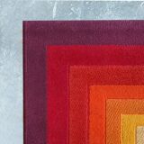 1970s Gorgeous Verner Panton Style "Quadrat" Geometric Op Art Rug. Made in