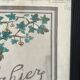 Watercolor decorated with leaves made by Renée Billette in 1912