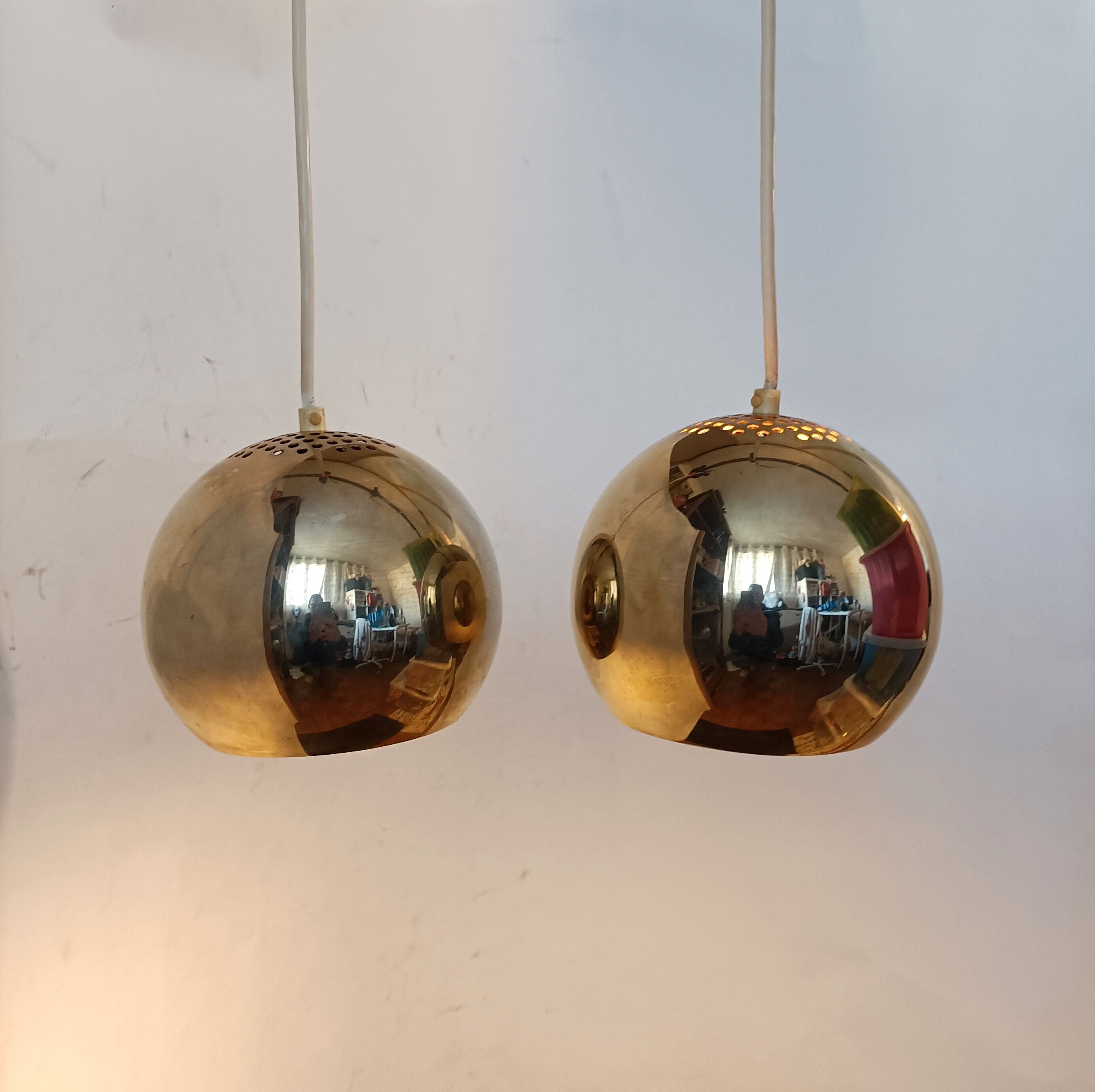 4 Solid brass suspensions, Italy 1960-1970