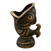 Zoomorphic Ashtray Sculpture in Patinated Brass - Vintage Mid-Century