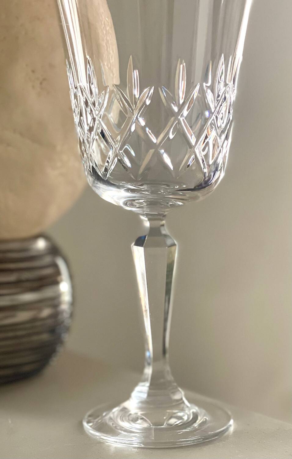 6 verres à vin en cristal, 1980