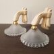 2 art deco wall lights in porcelain and frosted glass