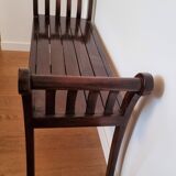 Wooden bench with armrests and moldings