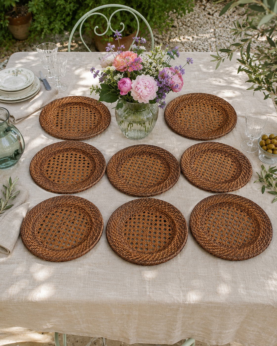 Vintage rattan placemats