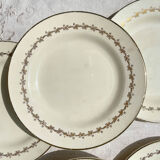 6 opaque porcelain dinner plates, Digoin model "Suzy"
