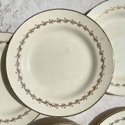 6 opaque porcelain dinner plates, Digoin model "Suzy"