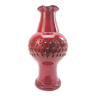 Vase/pitcher enamelled red strawberry skin effect.