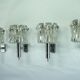 Set of four large Murano glass elements and chromed brass sconces, Italy 60
