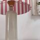 Lampe grès et abat-jour rayé