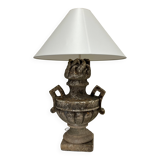 18TH century Stone gate finial and lampshade