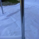Table in blue formica with extensions