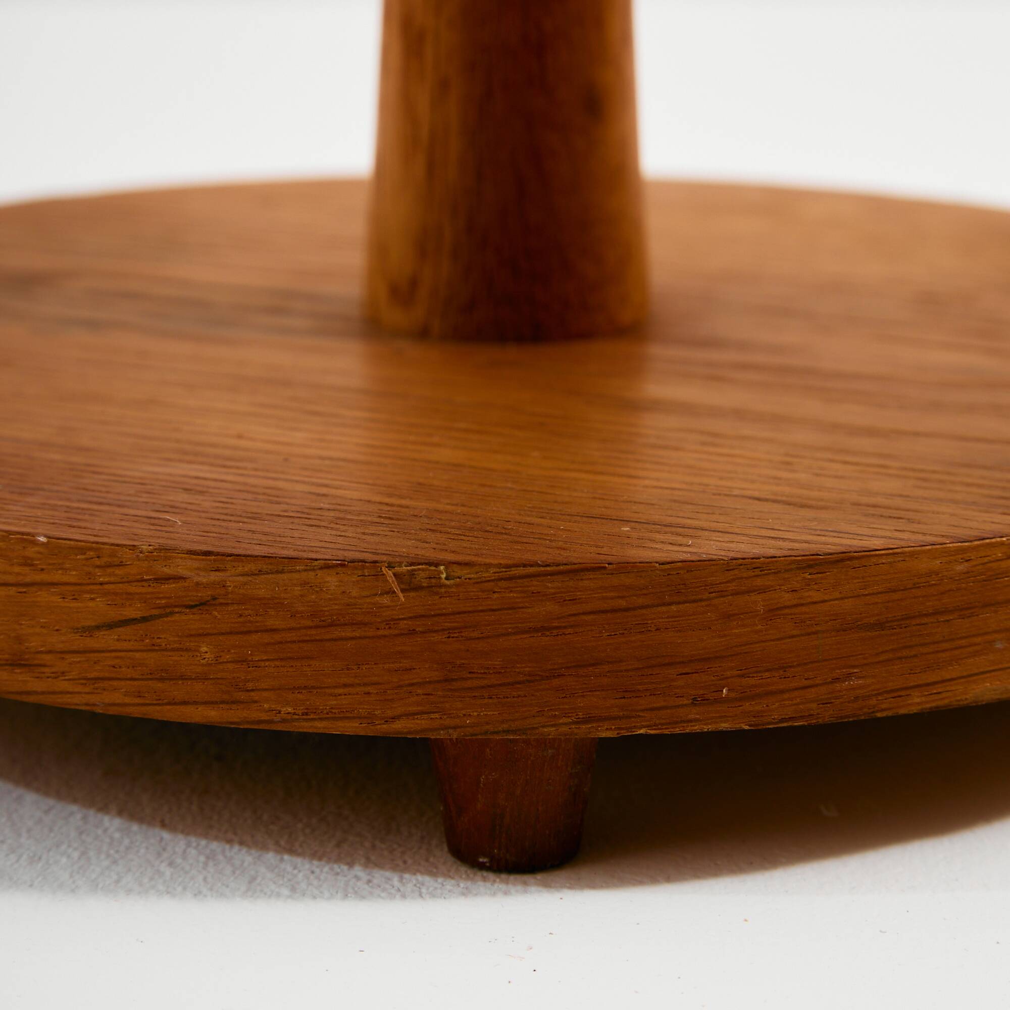 Oak and brass floor lamp