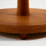 Oak and brass floor lamp