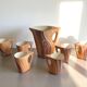 Grandjean Jourdan Vallauris Vintage ceramic faux bois orangeade set