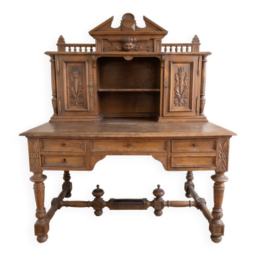 Bureau à gradins ancien en chêne massif