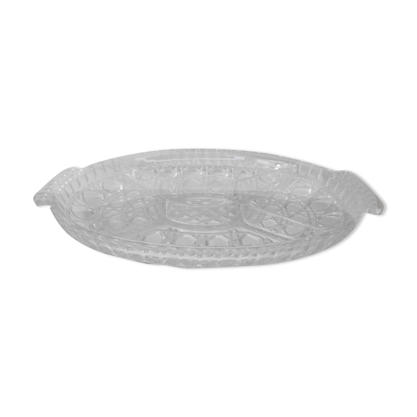 servant dish aperitif in Bavarian crystal 24% vintage cannage pattern