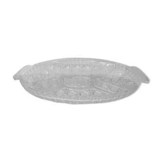 servant dish aperitif in Bavarian crystal 24% vintage cannage pattern