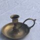 Antique thumb holder, vintage gilded brass cellar rat