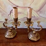 Bronze candlesticks lamp bases