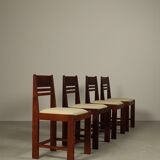 Set of 4 Dutch Hague School oak dining chairs, 1925-1935