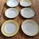 Vintage mismatched hollow plates mint & yellow