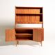 Swedish teak bookcase with writing desk, 1960s